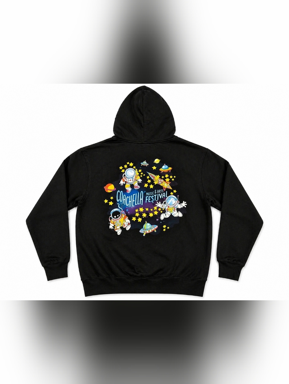 Coachella Festival Hoodie XL Black Graphic Astronaut Space Sweatshirt Tovar & Ot